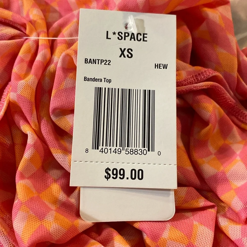 L*space Bandera Cover-Up Top in Heat Wave, Long Bell‎ Sleeve, Tie Knot in Front